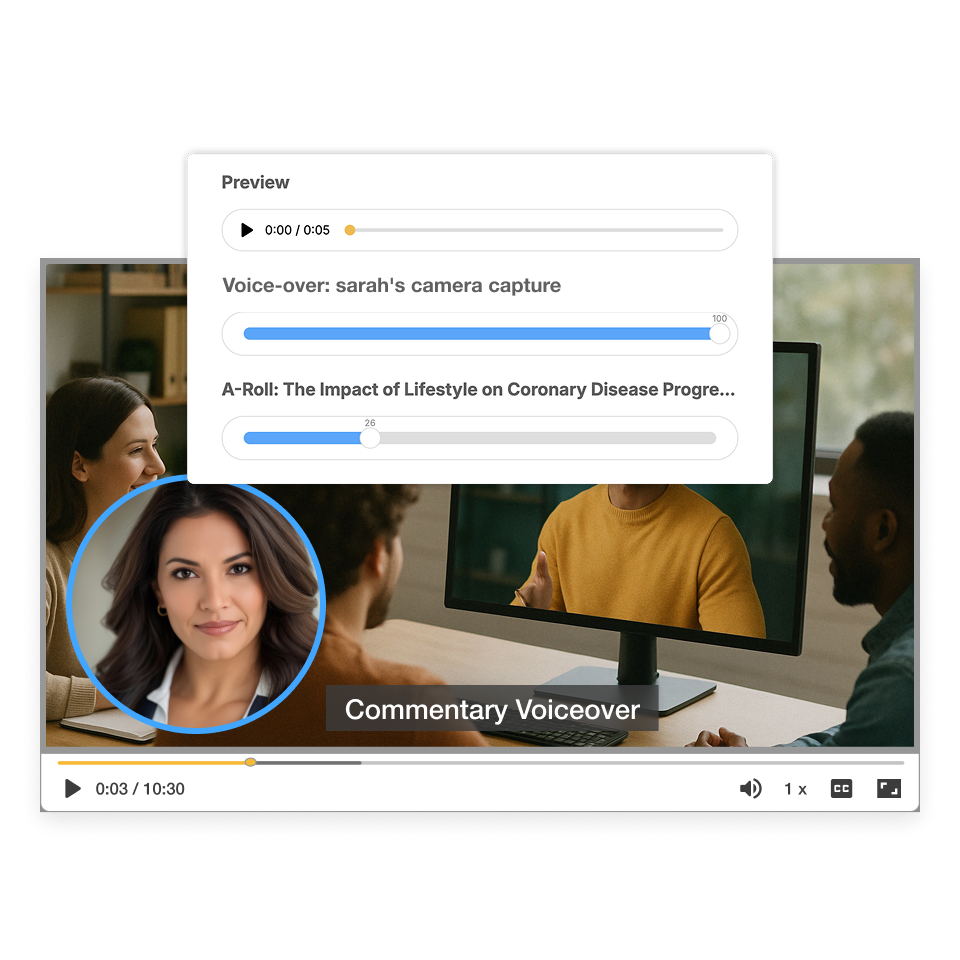 Record your commentary voiceover in Visla.